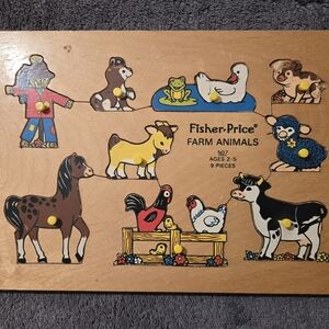 Vintage Fisher-Price Farm Animals Puzzle - Multicolor